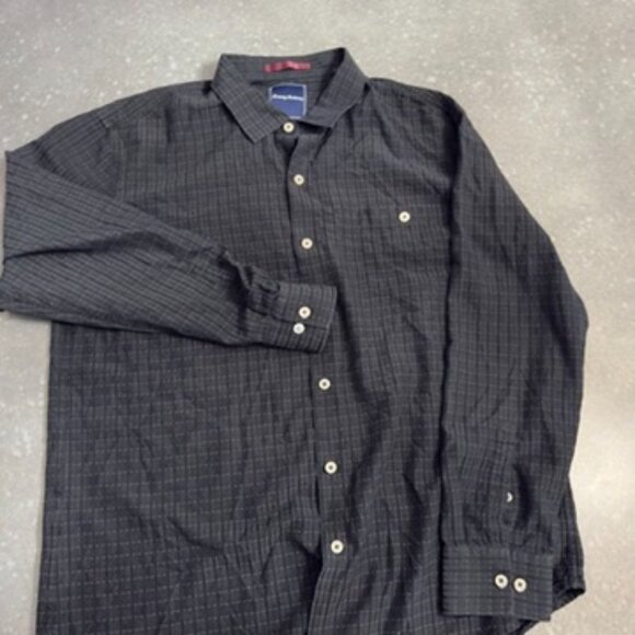 Tommy Bahama Black Silk Blend Button-Up Shirt - Size XL - Picture 3 of 10
